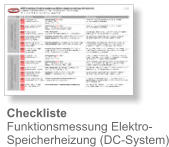 Checkliste Funktionsmessung Elektro- Speicherheizung (DC-System)